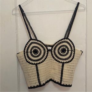 Zara NWOT Crochet Crop Top
